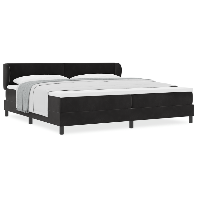 Casa si Gradina - Mobilier - Paturi si accesorii - Paturi - Pat box spring  cu saltea Negru 200x200 cm Catifea - Infinity.ro