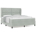 Casa si Gradina - Mobilier - Paturi si accesorii - Paturi - Pat box spring cu saltea, gri deschis, 180x200 cm, catifea - Infinity.ro