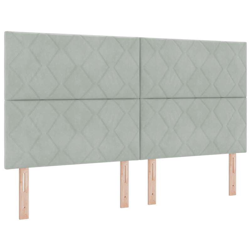 Casa si Gradina - Mobilier - Paturi si accesorii - Paturi - Pat box spring cu saltea, gri deschis, 180x200 cm, catifea - Infinity.ro