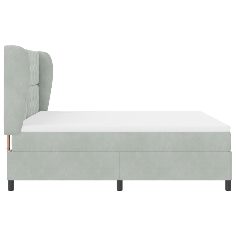 Casa si Gradina - Mobilier - Paturi si accesorii - Paturi - Pat box spring cu saltea, gri deschis, 180x200 cm, catifea - Infinity.ro
