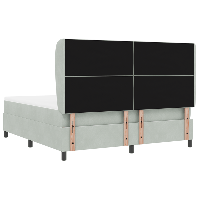 Casa si Gradina - Mobilier - Paturi si accesorii - Paturi - Pat box spring cu saltea, gri deschis, 180x200 cm, catifea - Infinity.ro