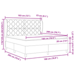 Casa si Gradina - Mobilier - Paturi si accesorii - Paturi - Pat box spring cu saltea, gri deschis, 180x200 cm, catifea - Infinity.ro