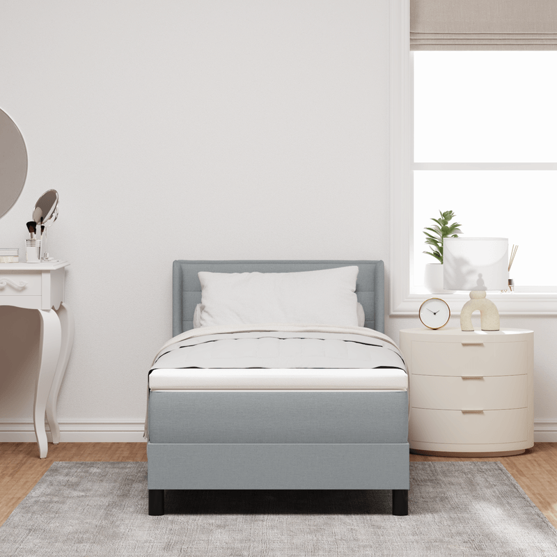 Casa si Gradina - Mobilier - Paturi si accesorii - Paturi - Pat cu Arcuri  cu Saltea Gri deschis 100x200 cm Material Textil - Infinity.ro