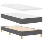 Casa si Gradina - Mobilier - Paturi si accesorii - Paturi - Pat box spring cu saltea, gri inchis, 90x190 cm, textil - Infinity.ro
