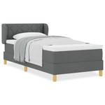 Casa si Gradina - Mobilier - Paturi si accesorii - Paturi - Pat box spring cu saltea, gri inchis, 90x190 cm, textil - Infinity.ro