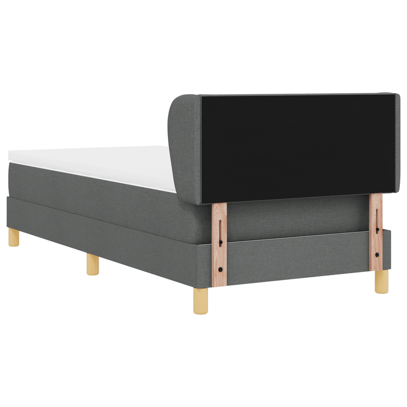 Casa si Gradina - Mobilier - Paturi si accesorii - Paturi - Pat box spring cu saltea, gri inchis, 90x190 cm, textil - Infinity.ro
