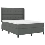Casa si Gradina - Mobilier - Paturi si accesorii - Paturi - Pat box spring cu saltea, gri inchis, 140x200 cm, textil - Infinity.ro