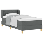 Casa si Gradina - Mobilier - Paturi si accesorii - Paturi - Pat box spring cu saltea, gri inchis, 90x200 cm, textil - Infinity.ro