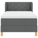 Casa si Gradina - Mobilier - Paturi si accesorii - Paturi - Pat box spring cu saltea, gri inchis, 90x200 cm, textil - Infinity.ro