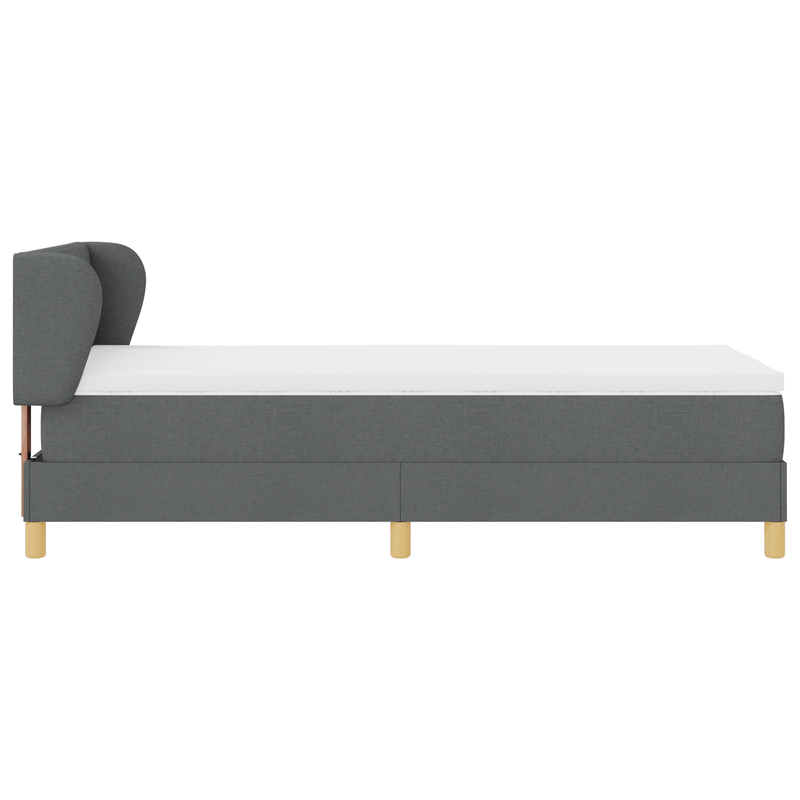 Casa si Gradina - Mobilier - Paturi si accesorii - Paturi - Pat box spring cu saltea, gri inchis, 90x200 cm, textil - Infinity.ro