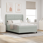 Casa si Gradina - Mobilier - Paturi si accesorii - Paturi - Pat box spring cu saltea, gri deschis, 140x200 cm, catifea - Infinity.ro