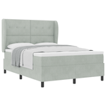 Casa si Gradina - Mobilier - Paturi si accesorii - Paturi - Pat box spring cu saltea, gri deschis, 140x200 cm, catifea - Infinity.ro