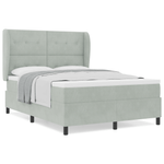 Casa si Gradina - Mobilier - Paturi si accesorii - Paturi - Pat box spring cu saltea, gri deschis, 140x200 cm, catifea - Infinity.ro