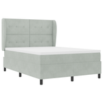 Casa si Gradina - Mobilier - Paturi si accesorii - Paturi - Pat box spring cu saltea, gri deschis, 140x200 cm, catifea - Infinity.ro