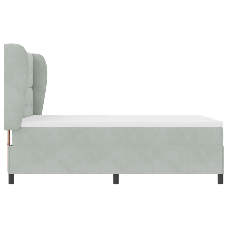 Casa si Gradina - Mobilier - Paturi si accesorii - Paturi - Pat box spring cu saltea, gri deschis, 140x200 cm, catifea - Infinity.ro