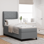 Casa si Gradina - Mobilier - Paturi si accesorii - Paturi - Pat box spring cu saltea, gri deschis, 80x200 cm, textil - Infinity.ro