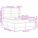 Casa si Gradina - Mobilier - Paturi si accesorii - Paturi - Pat box spring cu saltea, gri deschis, 140x200 cm, catifea - Infinity.ro