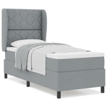 Casa si Gradina - Mobilier - Paturi si accesorii - Paturi - Pat box spring cu saltea, gri deschis, 80x200 cm, textil - Infinity.ro