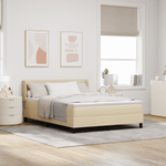 Casa si Gradina - Mobilier - Paturi si accesorii - Paturi - Pat Box Spring  cu Saltea Crem 160x200 cm Fabric - Infinity.ro