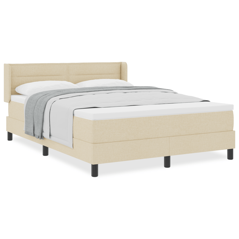 Casa si Gradina - Mobilier - Paturi si accesorii - Paturi - Pat Box Spring  cu Saltea Crem 160x200 cm Fabric - Infinity.ro
