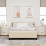 Casa si Gradina - Mobilier - Paturi si accesorii - Paturi - Pat Box Spring  cu Saltea Crem 160x200 cm Fabric - Infinity.ro