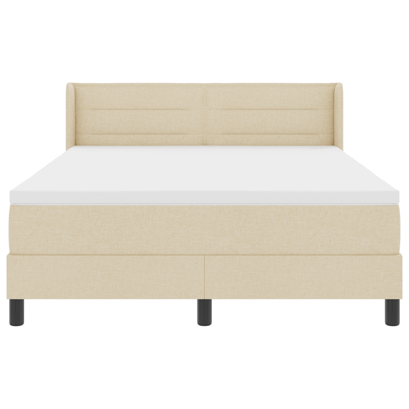 Casa si Gradina - Mobilier - Paturi si accesorii - Paturi - Pat Box Spring  cu Saltea Crem 160x200 cm Fabric - Infinity.ro
