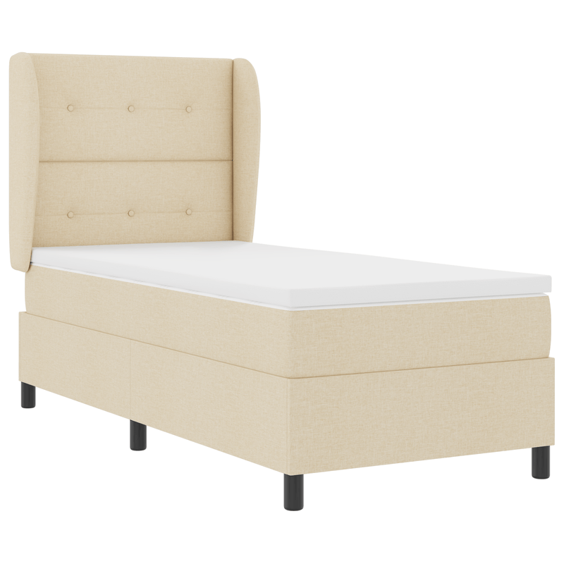 Casa si Gradina - Mobilier - Paturi si accesorii - Paturi - Pat box spring cu saltea, crem, 80x200 cm, textil - Infinity.ro