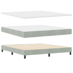 Casa si Gradina - Mobilier - Paturi si accesorii - Paturi - Pat box spring cu saltea, gri deschis, 180x200 cm, catifea - Infinity.ro