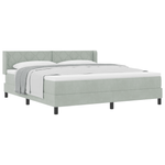 Casa si Gradina - Mobilier - Paturi si accesorii - Paturi - Pat box spring cu saltea, gri deschis, 180x200 cm, catifea - Infinity.ro