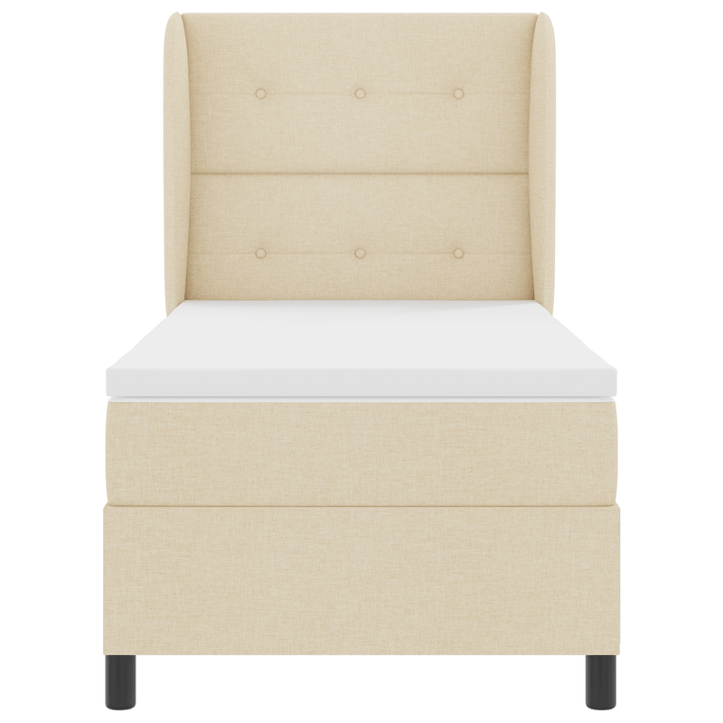 Casa si Gradina - Mobilier - Paturi si accesorii - Paturi - Pat box spring cu saltea, crem, 80x200 cm, textil - Infinity.ro
