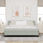 Casa si Gradina - Mobilier - Paturi si accesorii - Paturi - Pat box spring cu saltea, gri deschis, 180x200 cm, catifea - Infinity.ro