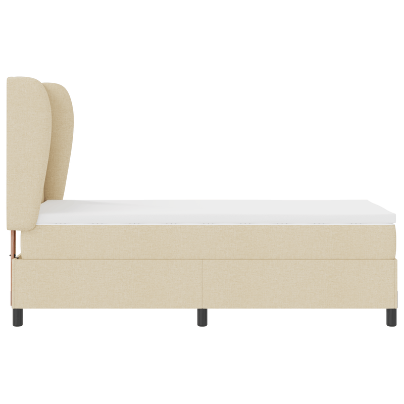 Casa si Gradina - Mobilier - Paturi si accesorii - Paturi - Pat box spring cu saltea, crem, 80x200 cm, textil - Infinity.ro