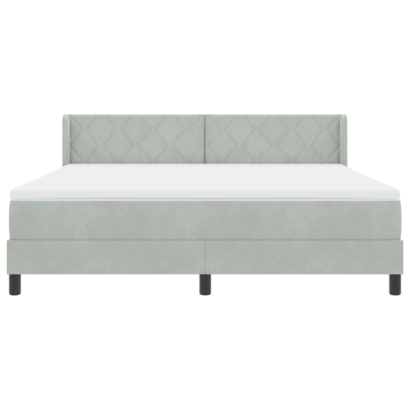 Casa si Gradina - Mobilier - Paturi si accesorii - Paturi - Pat box spring cu saltea, gri deschis, 180x200 cm, catifea - Infinity.ro