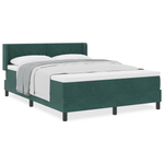 Casa si Gradina - Mobilier - Paturi si accesorii - Paturi - Pat box spring cu saltea, verde inchis, 140x190 cm, catifea - Infinity.ro