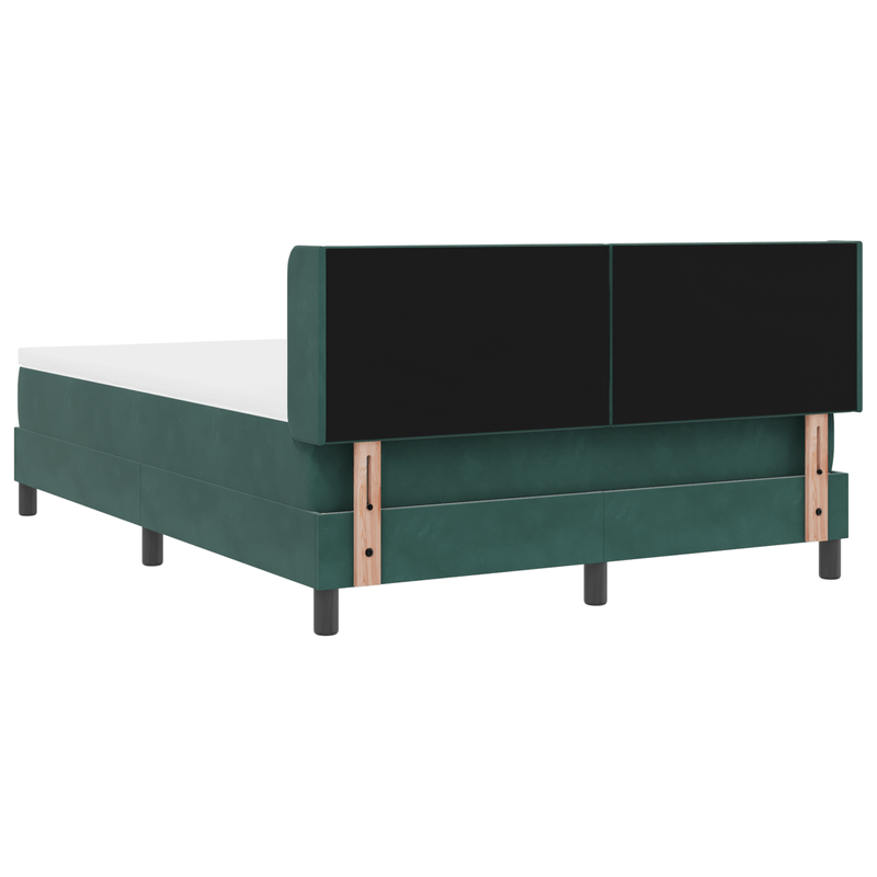 Casa si Gradina - Mobilier - Paturi si accesorii - Paturi - Pat box spring cu saltea, verde inchis, 140x190 cm, catifea - Infinity.ro