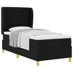 Casa si Gradina - Mobilier - Paturi si accesorii - Paturi - Pat box spring cu saltea, negru, 90x200 cm, textil - Infinity.ro