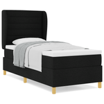Casa si Gradina - Mobilier - Paturi si accesorii - Paturi - Pat box spring cu saltea, negru, 90x200 cm, textil - Infinity.ro