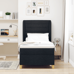 Casa si Gradina - Mobilier - Paturi si accesorii - Paturi - Pat box spring cu saltea, negru, 90x200 cm, textil - Infinity.ro