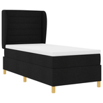 Casa si Gradina - Mobilier - Paturi si accesorii - Paturi - Pat box spring cu saltea, negru, 90x200 cm, textil - Infinity.ro