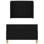 Casa si Gradina - Mobilier - Paturi si accesorii - Paturi - Pat box spring cu saltea, negru, 90x200 cm, textil - Infinity.ro