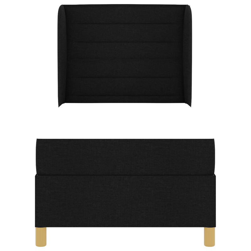 Casa si Gradina - Mobilier - Paturi si accesorii - Paturi - Pat box spring cu saltea, negru, 90x200 cm, textil - Infinity.ro