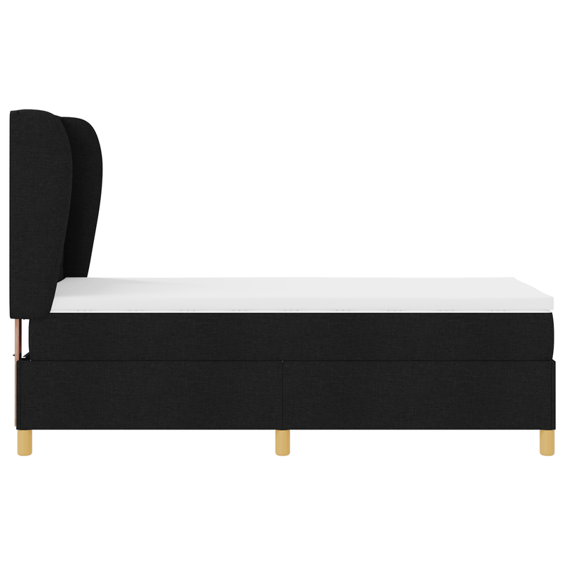 Casa si Gradina - Mobilier - Paturi si accesorii - Paturi - Pat box spring cu saltea, negru, 90x200 cm, textil - Infinity.ro