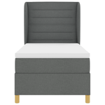 Casa si Gradina - Mobilier - Paturi si accesorii - Paturi - Pat box spring cu saltea, gri inchis, 90x190 cm, textil - Infinity.ro