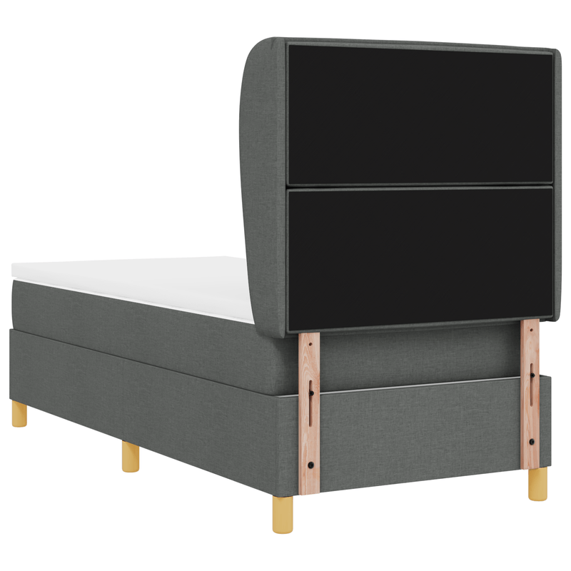 Casa si Gradina - Mobilier - Paturi si accesorii - Paturi - Pat box spring cu saltea, gri inchis, 90x190 cm, textil - Infinity.ro