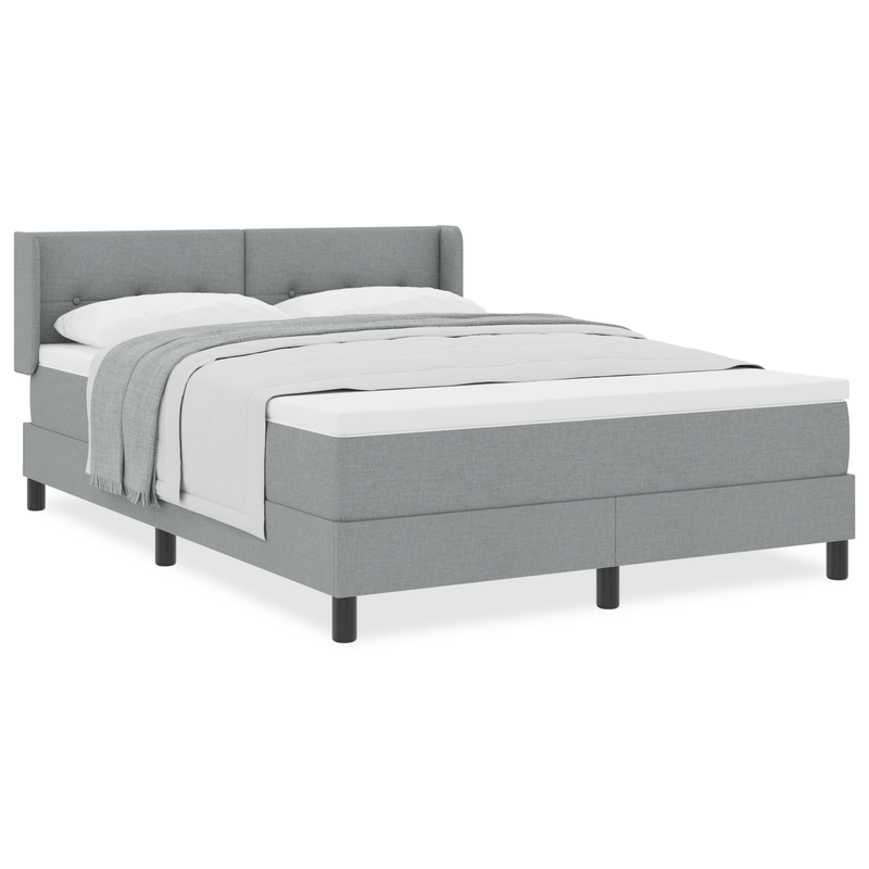 Casa si Gradina - Mobilier - Paturi si accesorii - Paturi - Pat cu arcuri si saltea Gri deschis 140x200 cm din tesatura - Infinity.ro