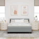 Casa si Gradina - Mobilier - Paturi si accesorii - Paturi - Pat cu arcuri si saltea Gri deschis 140x200 cm din tesatura - Infinity.ro
