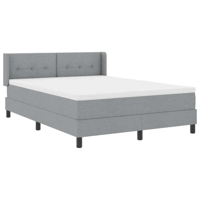 Casa si Gradina - Mobilier - Paturi si accesorii - Paturi - Pat cu arcuri si saltea Gri deschis 140x200 cm din tesatura - Infinity.ro