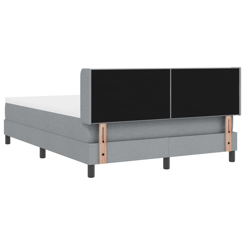 Casa si Gradina - Mobilier - Paturi si accesorii - Paturi - Pat cu arcuri si saltea Gri deschis 140x200 cm din tesatura - Infinity.ro