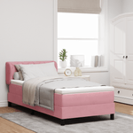 Casa si Gradina - Mobilier - Paturi si accesorii - Paturi - Pat cu saltea cu arcuri Roz 100x200 cm Catifea - Infinity.ro