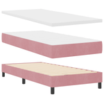 Casa si Gradina - Mobilier - Paturi si accesorii - Paturi - Pat cu saltea cu arcuri Roz 100x200 cm Catifea - Infinity.ro